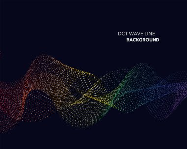 Zarif soyut vektör spektrum gökkuşağı degrade dalga noktalı çizgi