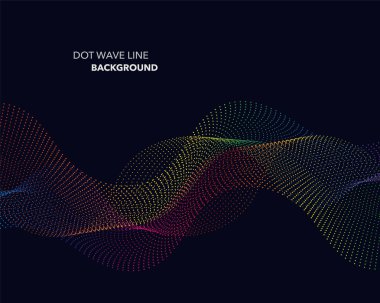 Zarif soyut vektör spektrum gökkuşağı degrade dalga noktalı çizgi