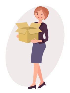 Boş kağıt taşıyan çizgi film karakter tasarım kadın hanım