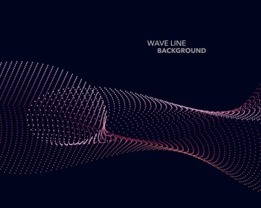 Zarif soyut vektör web degrade dalga noktalı çizgi futuristik