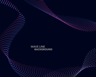 Zarif soyut vektör web degrade dalga noktalı çizgi futuristik