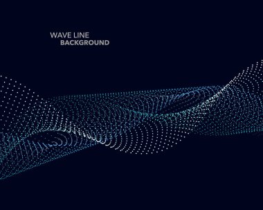 Zarif soyut vektör web degrade dalga noktalı çizgi futuristik