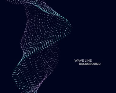 Zarif soyut vektör web degrade dalga noktalı çizgi futuristik