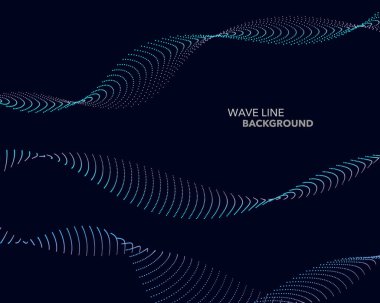 Zarif soyut vektör web degrade dalga noktalı çizgi futuristik