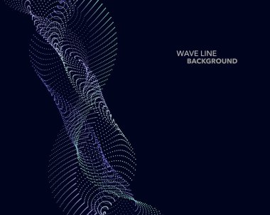 Zarif soyut vektör web degrade dalga noktalı çizgi futuristik