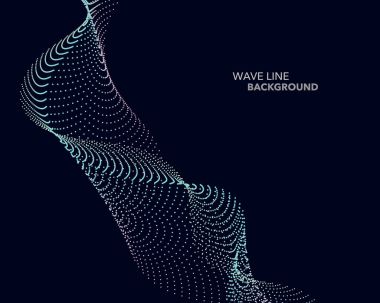 Zarif soyut vektör web degrade dalga noktalı çizgi futuristik