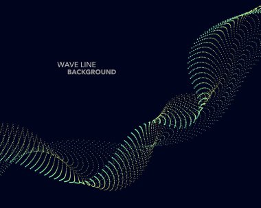 Zarif soyut vektör web degrade dalga noktalı çizgi futuristik