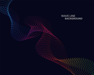 Zarif soyut vektör spektrum gökkuşağı degrade dalga noktalı çizgi 