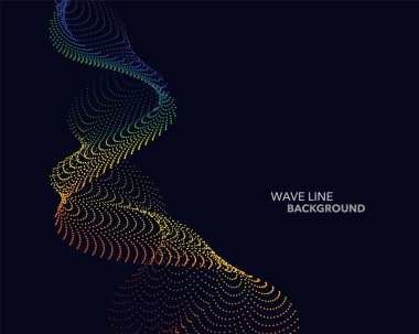 Zarif soyut vektör spektrum gökkuşağı degrade dalga noktalı çizgi 