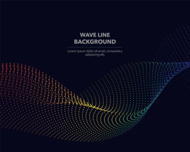 Zarif soyut vektör spektrum gökkuşağı degrade dalga noktalı çizgi 