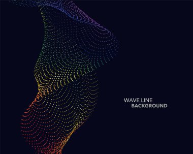 Zarif soyut vektör spektrum gökkuşağı degrade dalga noktalı çizgi 