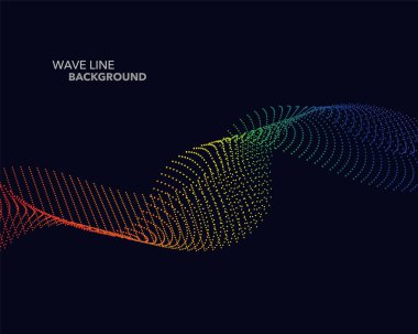 Zarif soyut vektör spektrum gökkuşağı degrade dalga noktalı çizgi 