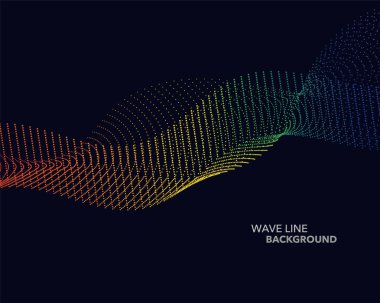 Zarif soyut vektör spektrum gökkuşağı degrade dalga noktalı çizgi 