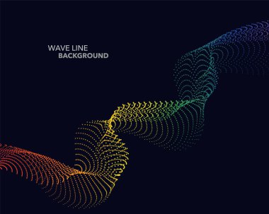 Zarif soyut vektör spektrum gökkuşağı degrade dalga noktalı çizgi 