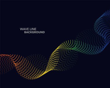 Zarif soyut vektör spektrum gökkuşağı degrade dalga noktalı çizgi 