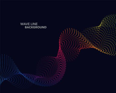 Zarif soyut vektör spektrum gökkuşağı degrade dalga noktalı çizgi 