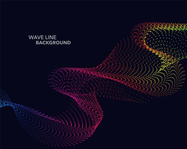 Zarif soyut vektör spektrum gökkuşağı degrade dalga noktalı çizgi 