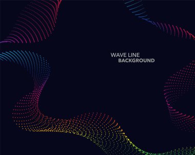 Zarif soyut vektör spektrum gökkuşağı degrade dalga noktalı çizgi 