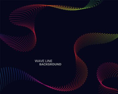 Zarif soyut vektör spektrum gökkuşağı degrade dalga noktalı çizgi 