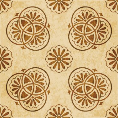 Retro kahverengi suluboya doku grunge sorunsuz arka plan yuvarlak 