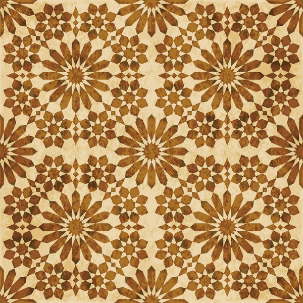 Retro marrón acuarela textura grunge seamless fondo geomet — Vector de stock