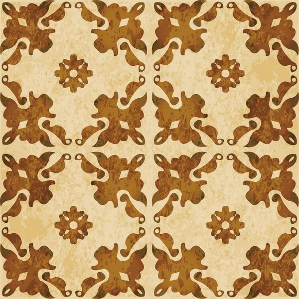 Ретро-коричневый акварели текстуры гранж бесшовный цветок фона — стоковый вектор