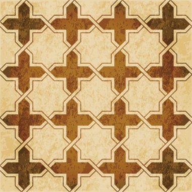 Retro kahverengi Islam sorunsuz geometri desen arka plan Doğu s