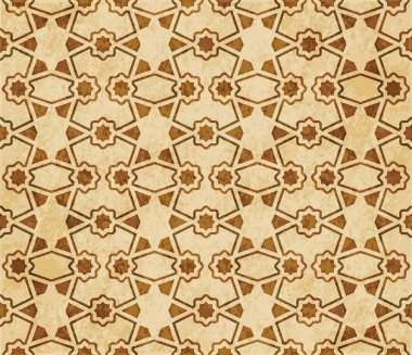 Retro kahverengi Islam sorunsuz geometri desen arka plan Doğu s
