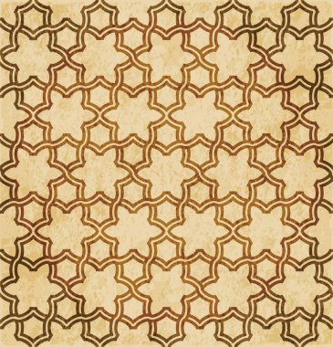 Retro kahverengi Islam sorunsuz geometri desen arka plan Doğu s