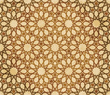 Retro kahverengi Islam sorunsuz geometri desen arka plan Doğu s