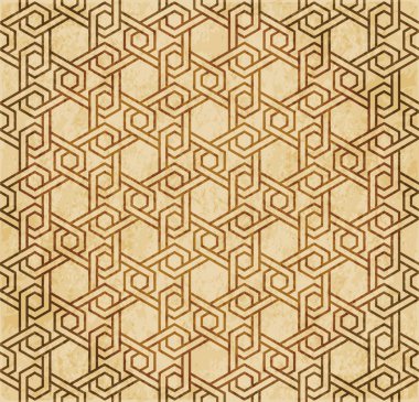 Retro kahverengi Islam sorunsuz geometri desen arka plan Doğu s