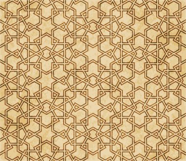 Retro kahverengi Islam sorunsuz geometri desen arka plan Doğu s