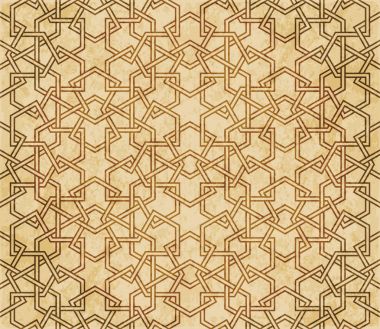 Retro kahverengi Islam sorunsuz geometri desen arka plan Doğu s
