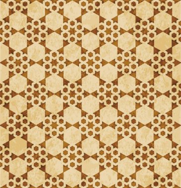 Retro kahverengi Islam sorunsuz geometri desen arka plan Doğu s
