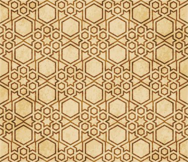 Retro kahverengi Islam sorunsuz geometri desen arka plan Doğu s