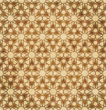 Retro kahverengi Islam sorunsuz geometri desen arka plan Doğu s