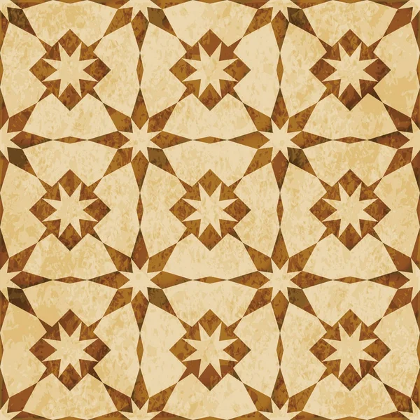 Retro brown Islam seamless geometry pattern background eastern s — Stock Vector