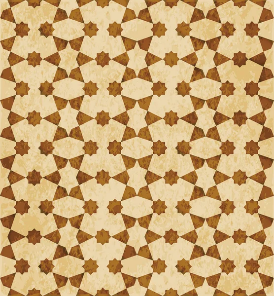 Retro marrón Islam sin costura geometría patrón fondo oriental s — Vector de stock