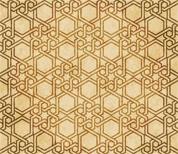 Retro marrón Islam sin costura geometría patrón fondo oriental s — Archivo Imágenes Vectoriales
