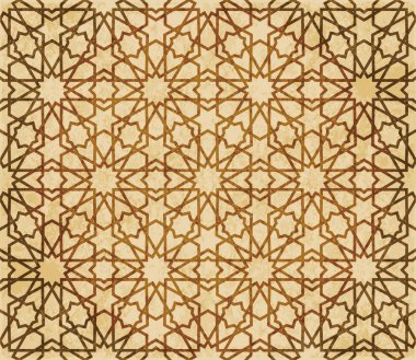 Retro kahverengi Islam sorunsuz geometri desen arka plan Doğu s