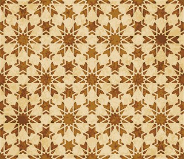 Retro kahverengi Islam sorunsuz geometri desen arka plan Doğu s