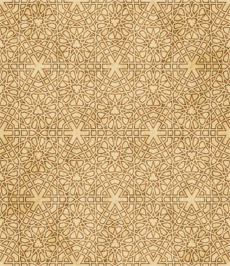 Retro kahverengi Islam sorunsuz geometri desen arka plan Doğu s