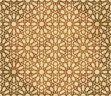 Retro kahverengi Islam sorunsuz geometri desen arka plan Doğu s