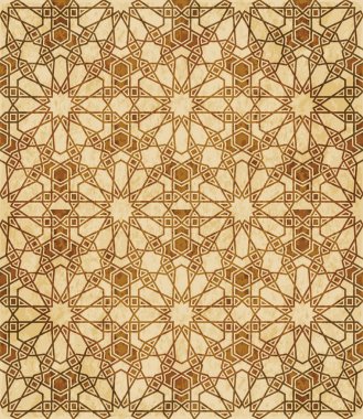 Retro kahverengi Islam sorunsuz geometri desen arka plan Doğu s