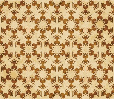 Retro kahverengi Islam sorunsuz geometri desen arka plan Doğu s