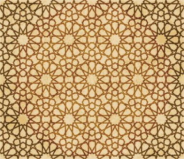 Retro kahverengi Islam sorunsuz geometri desen arka plan Doğu s