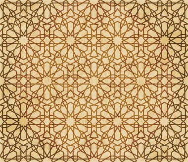 Retro kahverengi Islam sorunsuz geometri desen arka plan Doğu s