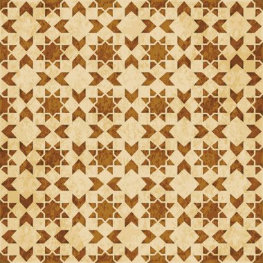 Retro kahverengi Islam sorunsuz geometri desen arka plan Doğu s