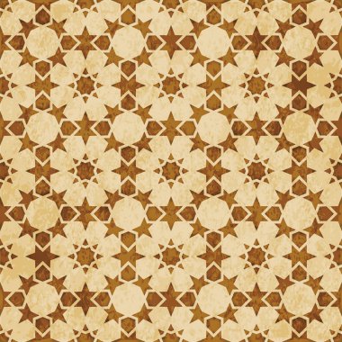 Retro kahverengi Islam sorunsuz geometri desen arka plan Doğu s