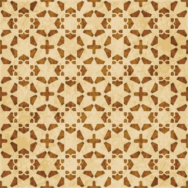 Retro kahverengi Islam sorunsuz geometri desen arka plan Doğu s